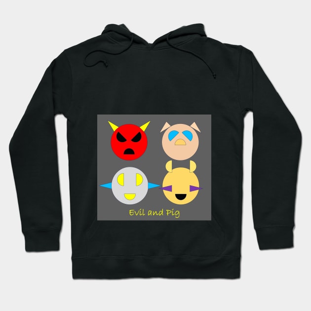 Geometric simple design Evil and Pig Full Team Hoodie by Evil and Pig